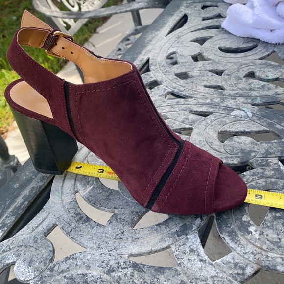 NWB Tommy Hilfiger Relita 2 Burgundy Slingbacks Peep Toe Heeled Shoes - Picture 10 of 11